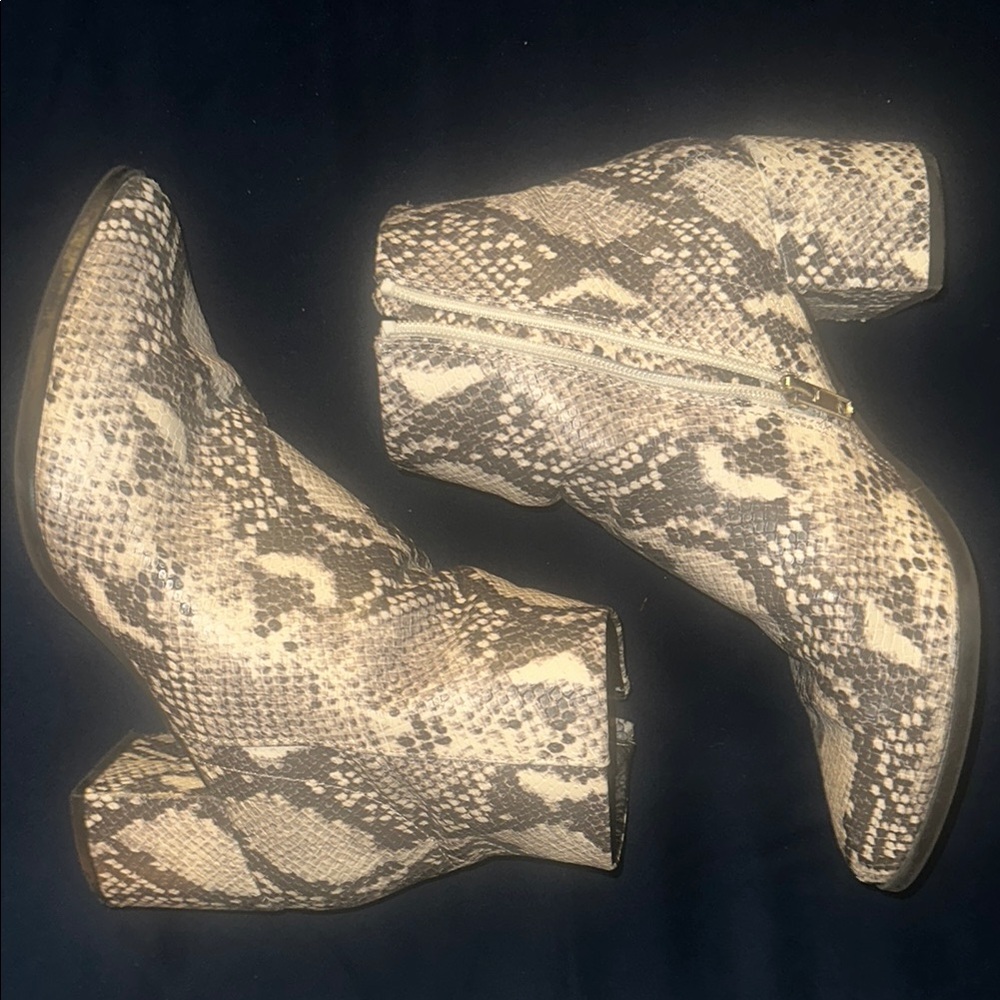 Snakeskin Ankle Boots
